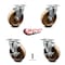 Service Caster 5 Inch High Temp Phenolic Wheel Swivel Top Plate Caster Set with 2 Brakes SCC SCC-20S514-PHSHT-TP2-2-TLB-2 - alternate 6